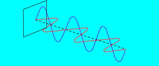 Horizontale und vertikale Komponente einer polarisierten Welle.